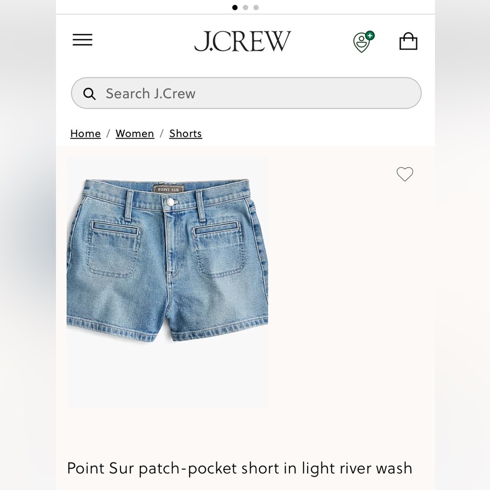 J. Crew Point Sur Patch-Pocket Blue Jean Shorts